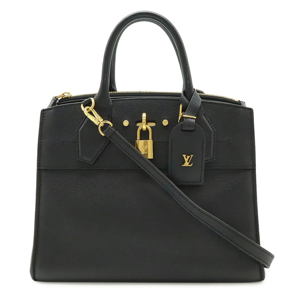 LOUIS VUITTON City Steamer 2way Shoulder Bag Leather Noir Black